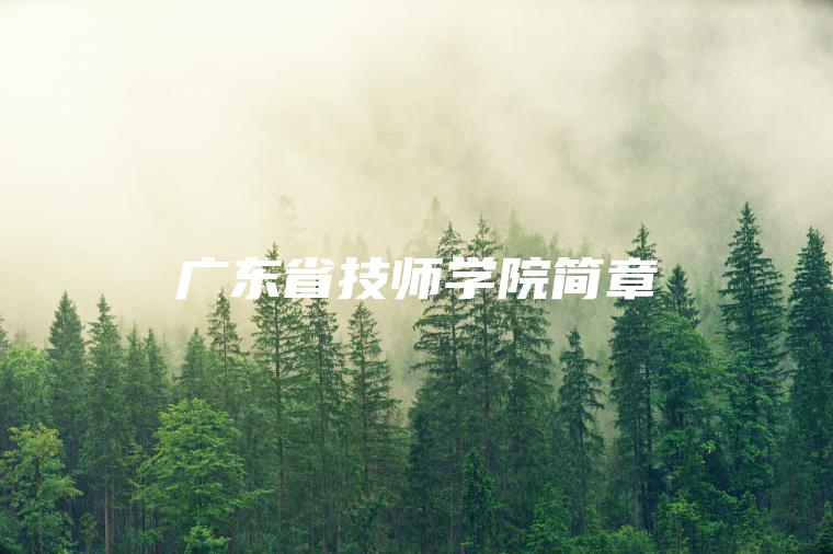 廣東省技師學(xué)院簡(jiǎn)章