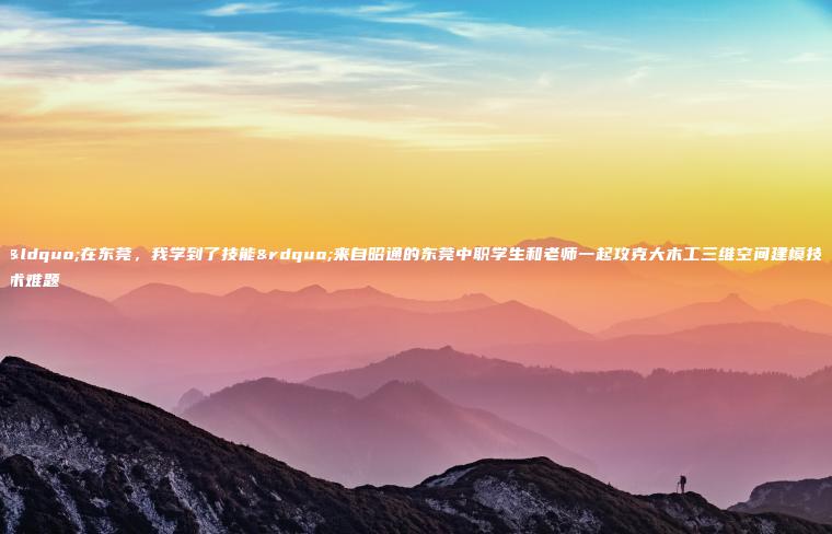 “在東莞，我學(xué)到了技能”來(lái)自昭通的東莞中職學(xué)生和老師一起攻克大木工三維空間建模技術(shù)難題