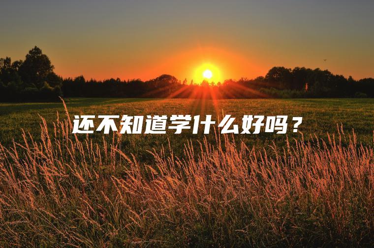 還不知道學(xué)什么好嗎？