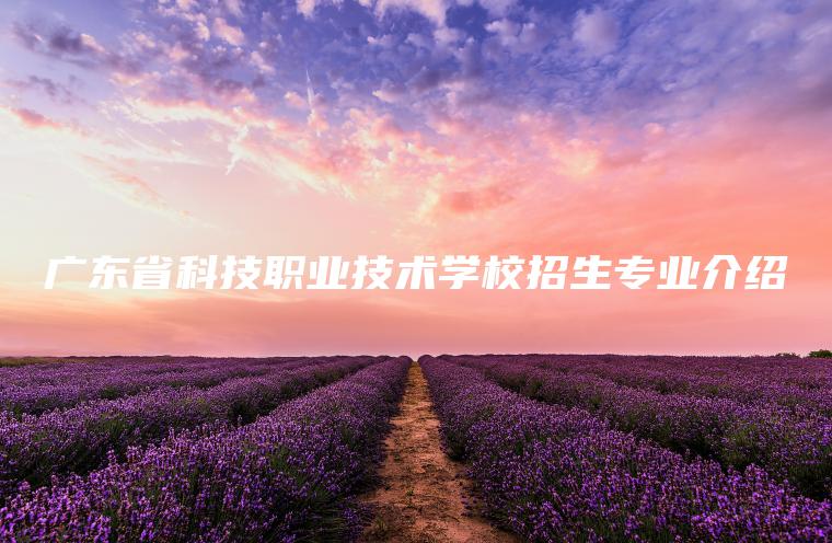 廣東省科技職業(yè)技術(shù)學(xué)校招生專(zhuān)業(yè)介紹