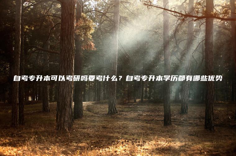 自考專(zhuān)升本可以考研嗎要考什么？自考專(zhuān)升本學(xué)歷都有哪些優(yōu)勢