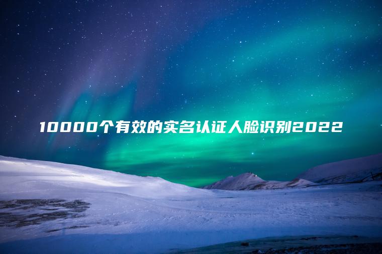 10000個(gè)有效的實(shí)名認證人臉識別2022