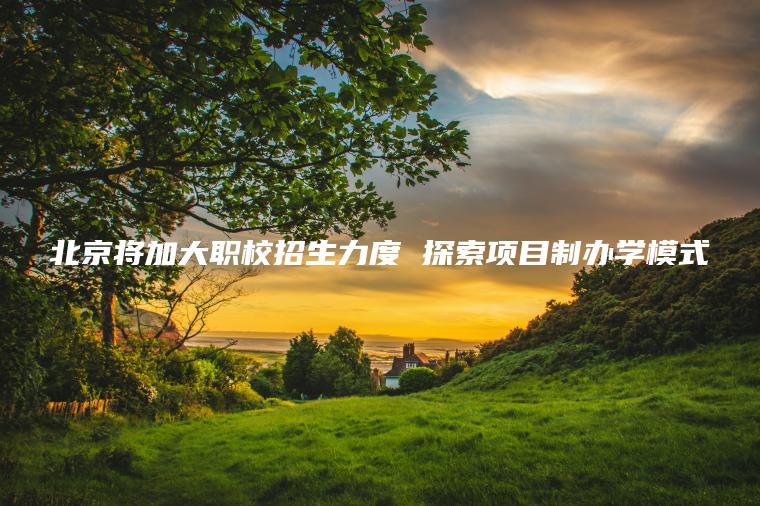 北京將加大職校招生力度 探索項目制辦學(xué)模式