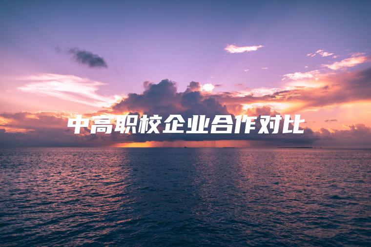 中高職校企業(yè)合作對比