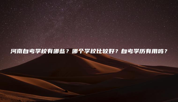 河南自考學(xué)校有哪些？哪個(gè)學(xué)校比較好？自考學(xué)歷有用嗎？