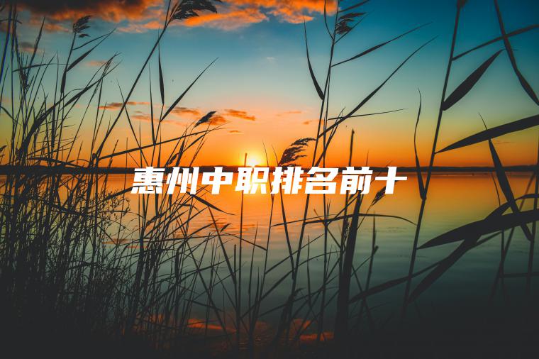 惠州中職排名前十