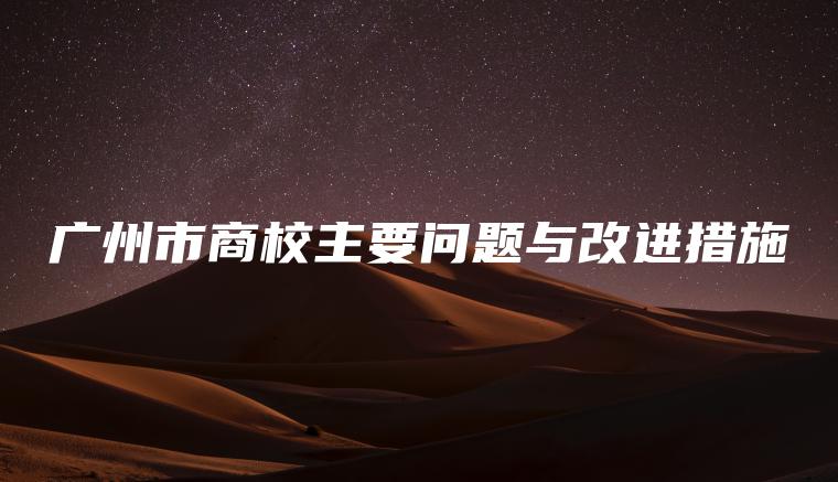 廣州市商校主要問(wèn)題與改進(jìn)措施