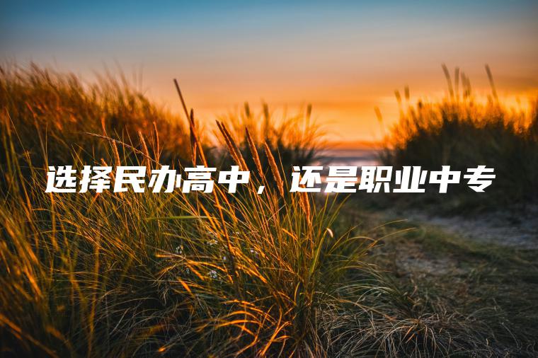 選擇民辦高中，還是職業(yè)中專(zhuān)