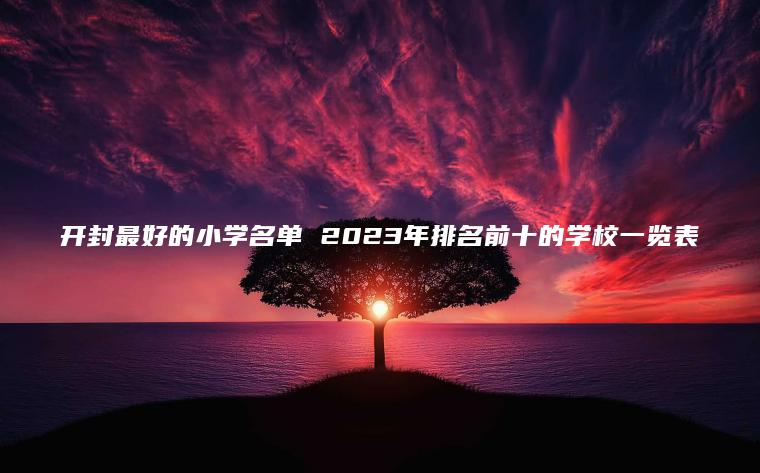 開(kāi)封最好的小學(xué)名單 2023年排名前十的學(xué)校一覽表