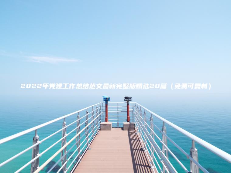 2022年黨建工作總結范文最新完整版精選20篇（免費可復制）