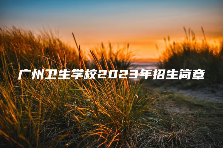 廣州衛生學(xué)校2023年招生簡(jiǎn)章