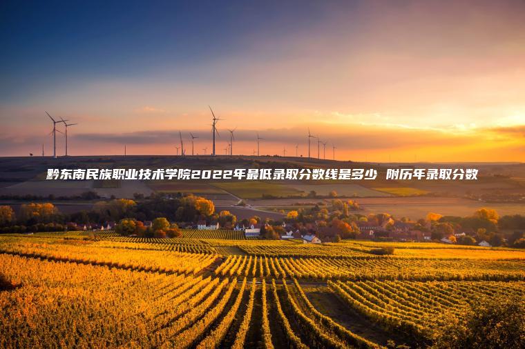 黔東南民族職業(yè)技術(shù)學(xué)院2022年最低錄取分數線(xiàn)是多少 附歷年錄取分數
