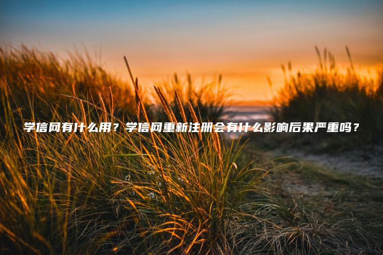學(xué)信網(wǎng)有什么用？學(xué)信網(wǎng)重新注冊會(huì )有什么影響后果嚴重嗎？