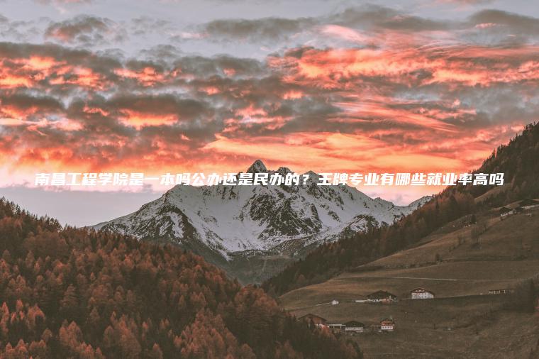 南昌工程學(xué)院是一本嗎公辦還是民辦的？王牌專(zhuān)業(yè)有哪些就業(yè)率高嗎