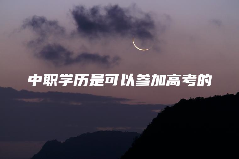 中職學(xué)歷是可以參加高考的
