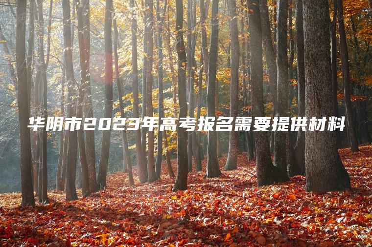 華陰市2023年高考報名需要提供材料