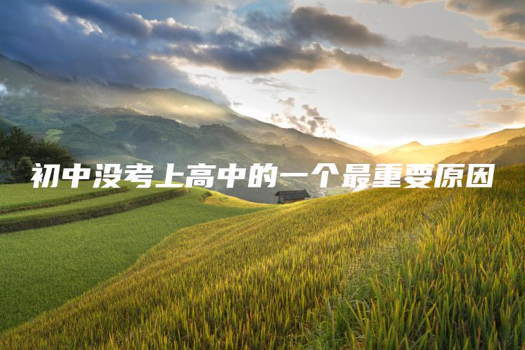 初中沒(méi)考上高中的一個(gè)最重要原因