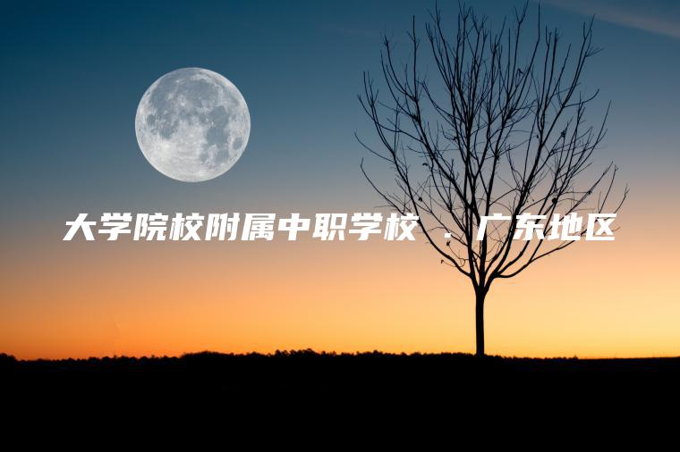 大學(xué)院校附屬中職學(xué)校 . 廣東地區