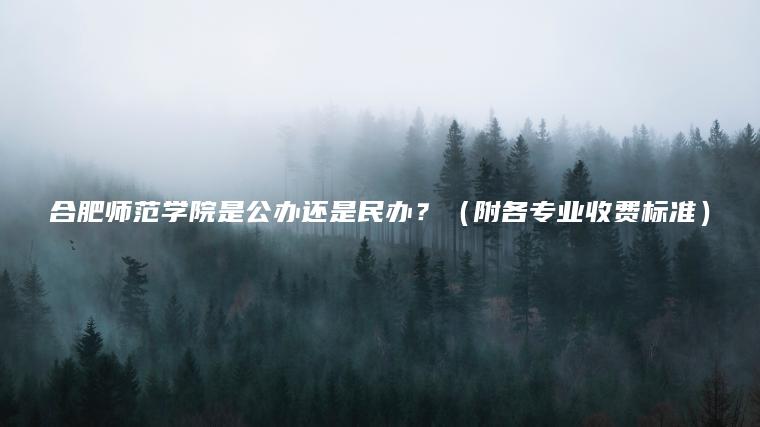 合肥師范學(xué)院是公辦還是民辦？（附各專(zhuān)業(yè)收費標準）
