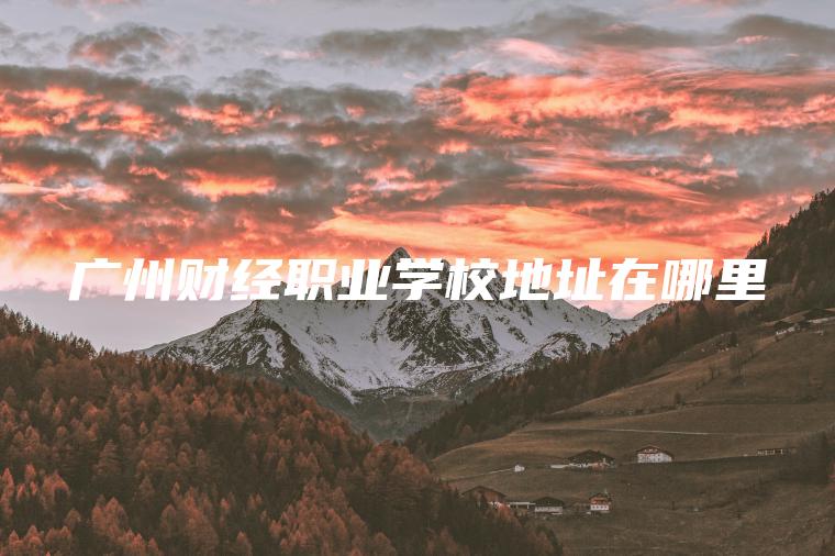 廣州財經(jīng)職業(yè)學(xué)校地址在哪里