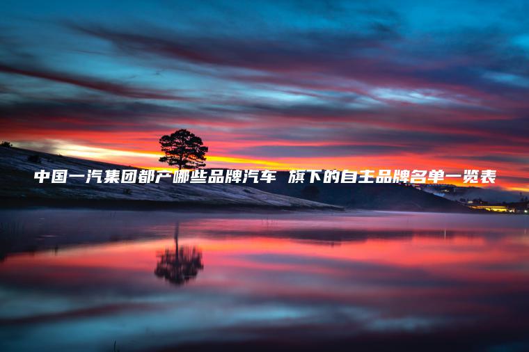 中國一汽集團都產(chǎn)哪些品牌汽車(chē) 旗下的自主品牌名單一覽表
