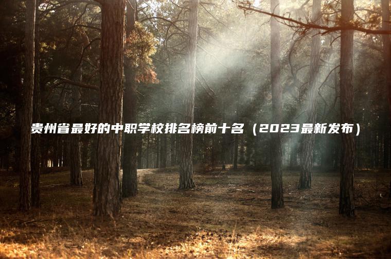 貴州省最好的中職學(xué)校排名榜前十名（2023最新發(fā)布）