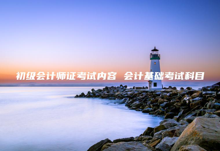 初級會(huì )計師證考試內容 會(huì )計基礎考試科目