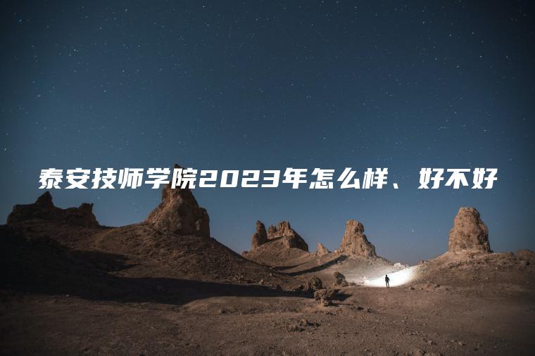 泰安技師學(xué)院2023年怎么樣、好不好