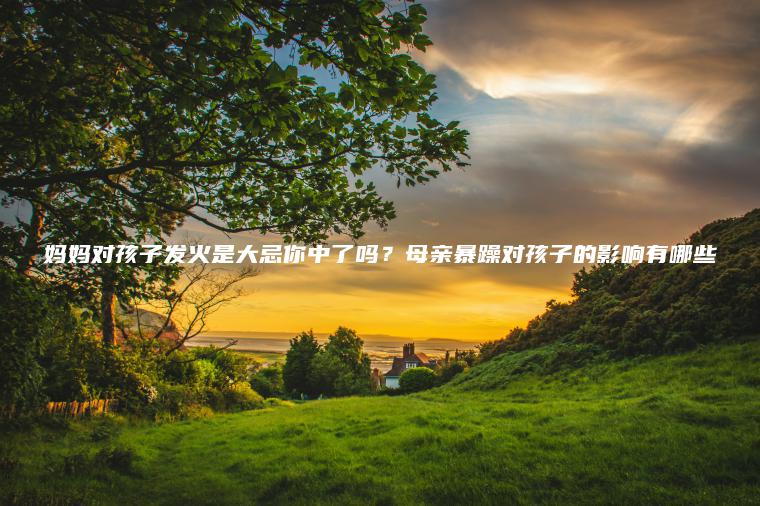 媽媽對孩子發(fā)火是大忌你中了嗎？母親暴躁對孩子的影響有哪些