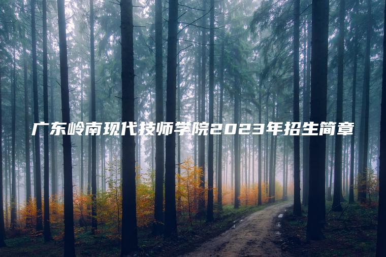 廣東嶺南現代技師學(xué)院2023年招生簡(jiǎn)章