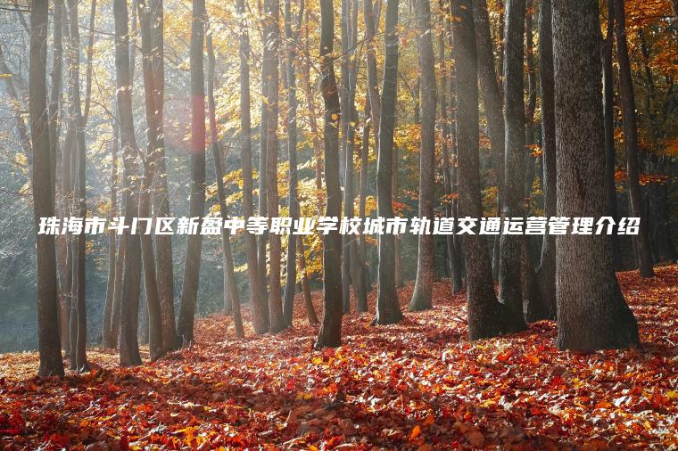 珠海市斗門(mén)區新盈中等職業(yè)學(xué)校城市軌道交通運營(yíng)管理介紹