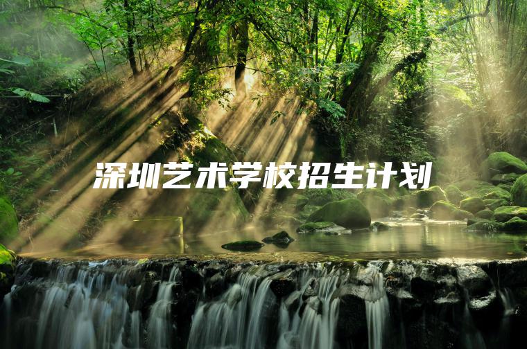 深圳藝術(shù)學(xué)校招生計劃