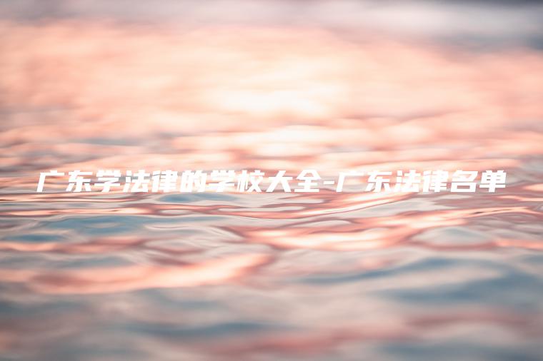 廣東學(xué)法律的學(xué)校大全-廣東法律名單
