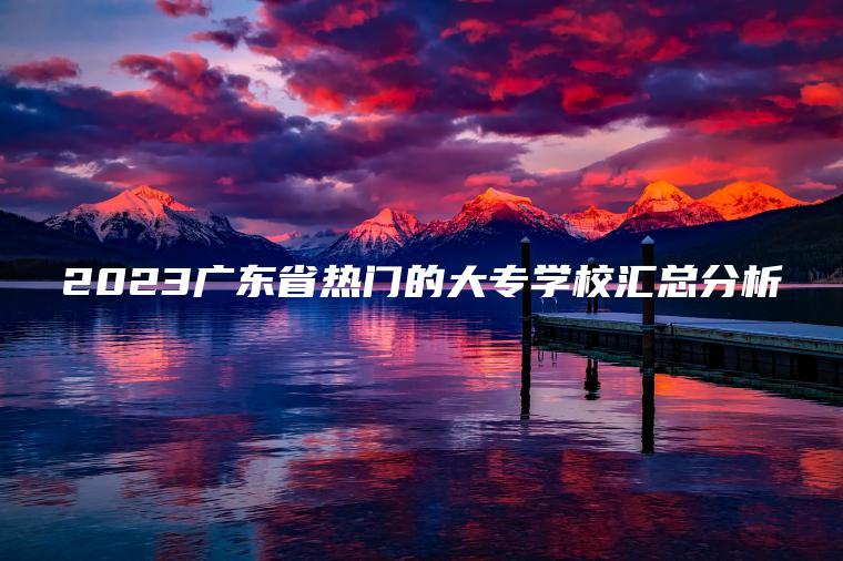 2023廣東省熱門(mén)的大專(zhuān)學(xué)校匯總分析
