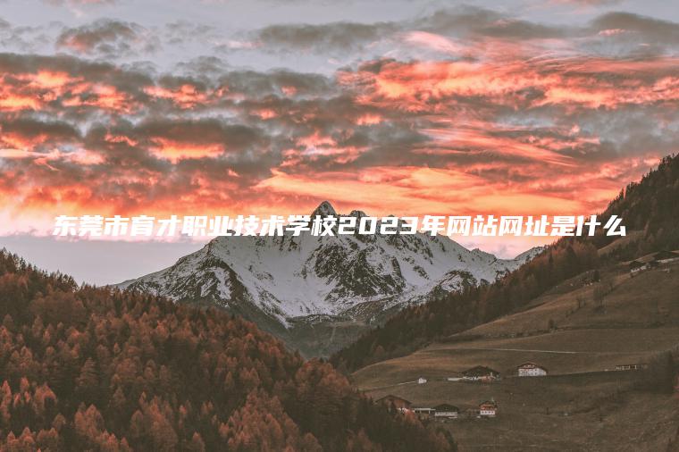 東莞市育才職業(yè)技術(shù)學(xué)校2023年網(wǎng)站網(wǎng)址是什么