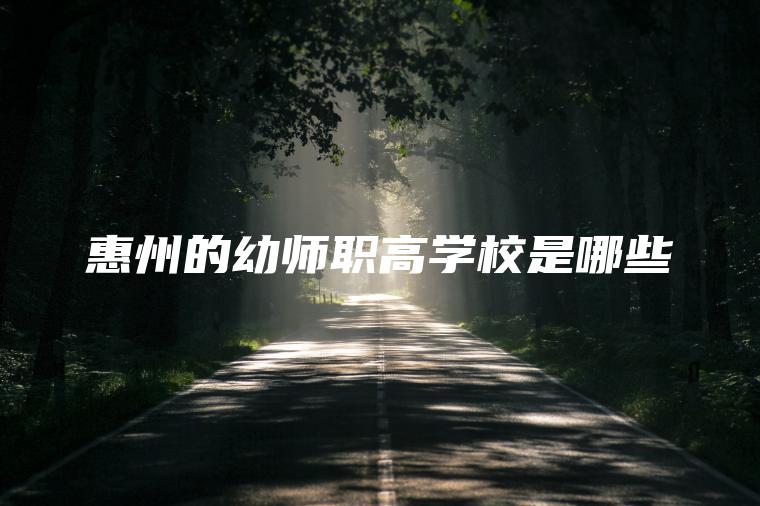 惠州的幼師職高學(xué)校是哪些