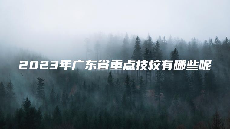 2023年廣東省重點(diǎn)技校有哪些呢