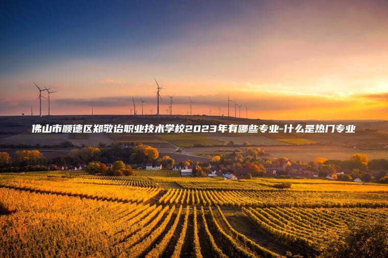 佛山市順德區鄭敬詒職業(yè)技術(shù)學(xué)校2023年有哪些專(zhuān)業(yè)-什么是熱門(mén)專(zhuān)業(yè)