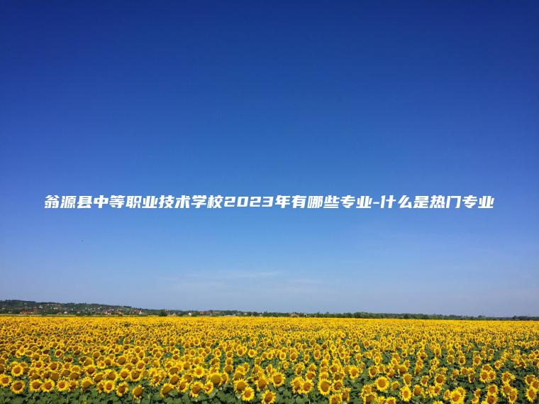 翁源縣中等職業(yè)技術(shù)學(xué)校2023年有哪些專(zhuān)業(yè)-什么是熱門(mén)專(zhuān)業(yè)